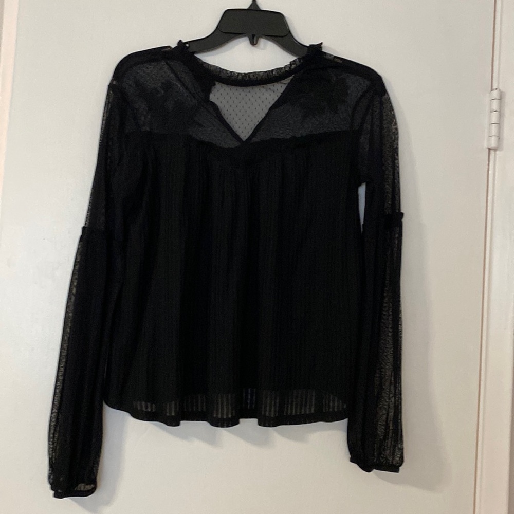 black mesh blouse